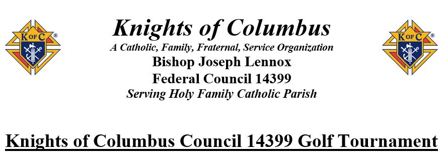 Knights of Columbus Council 14399 Golf Tournament - Header Image