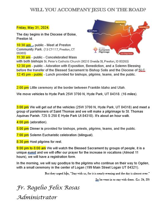 2024 National Eucharistic Pilgrimage Diocese of Salt Lake City (May