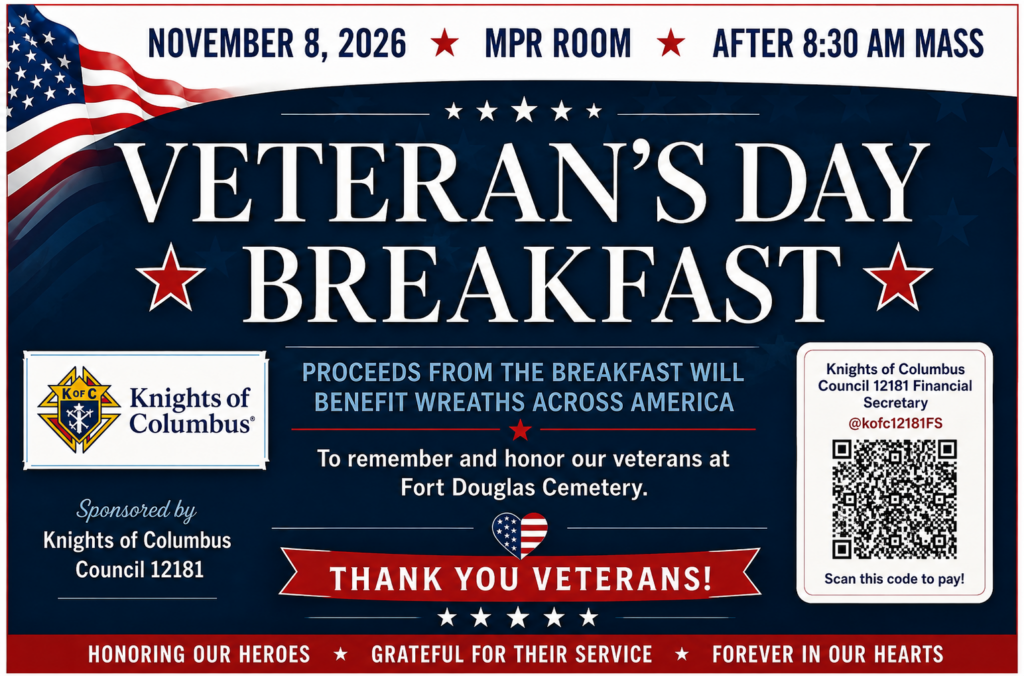 Veteran's Day Breakfast November 8th, 2026 Council 12181