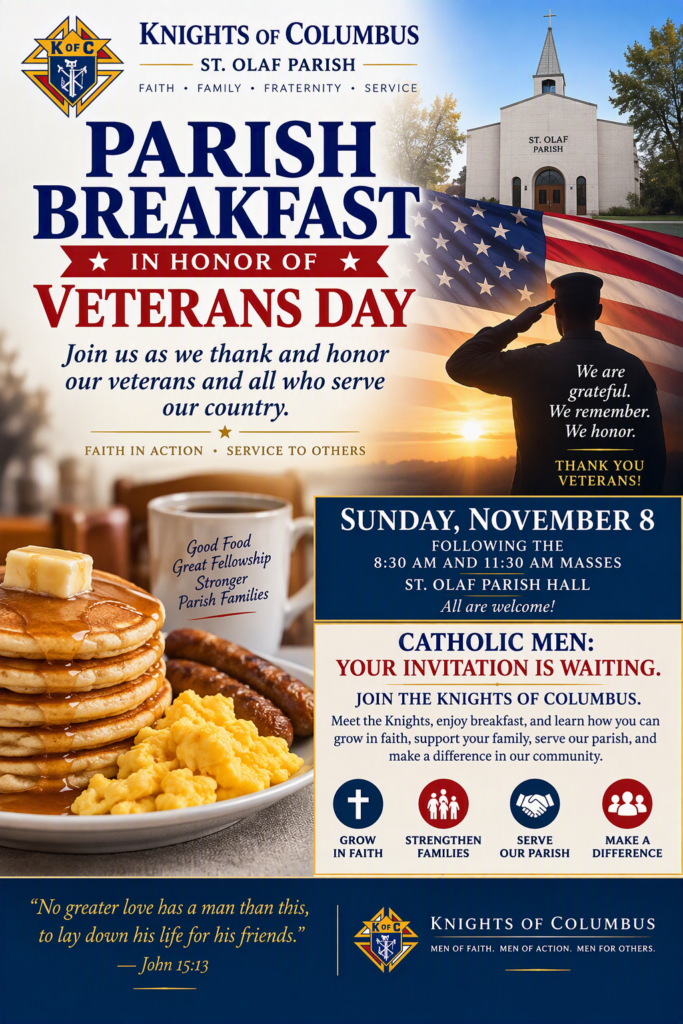 St. Olaf Veteran's Day Breakfast Flyer